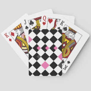 Baraja De Cartas Argyle rosado y negro