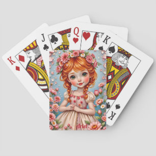 Baraja De Cartas ARIEL~ FLORAL Coronet ~ Chica Cute ~ Tarjeta de re