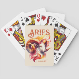 Baraja De Cartas Aries Ram Watercolor Zodiac Rótulo Personalizado C