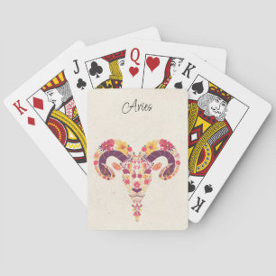 Baraja De Cartas Aries Ram Zodiac Floral