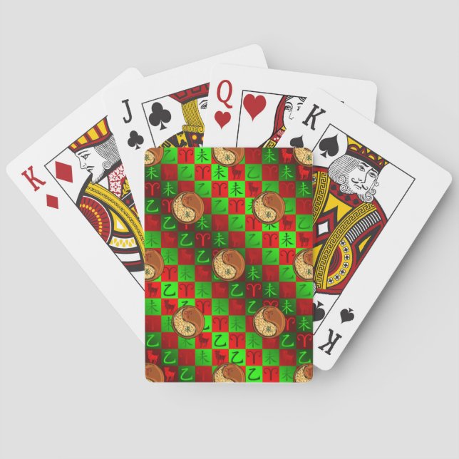 Baraja De Cartas Aries y Cabra de Madera (Reverso)