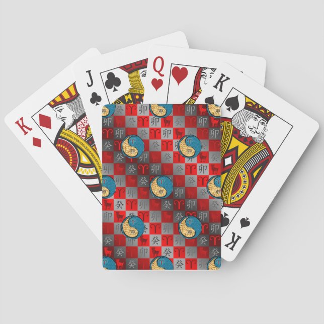 Baraja De Cartas Aries y Conejo de Agua (Reverso)
