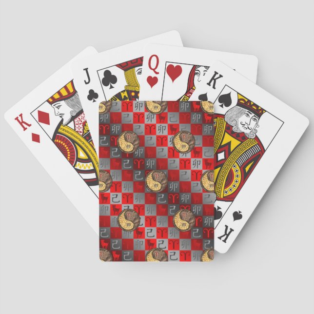 Baraja De Cartas Aries y Conejo de Tierra (Reverso)