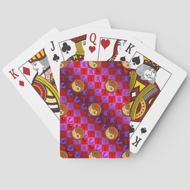 Baraja De Cartas Aries y Jabalí de Madera (Reverso)