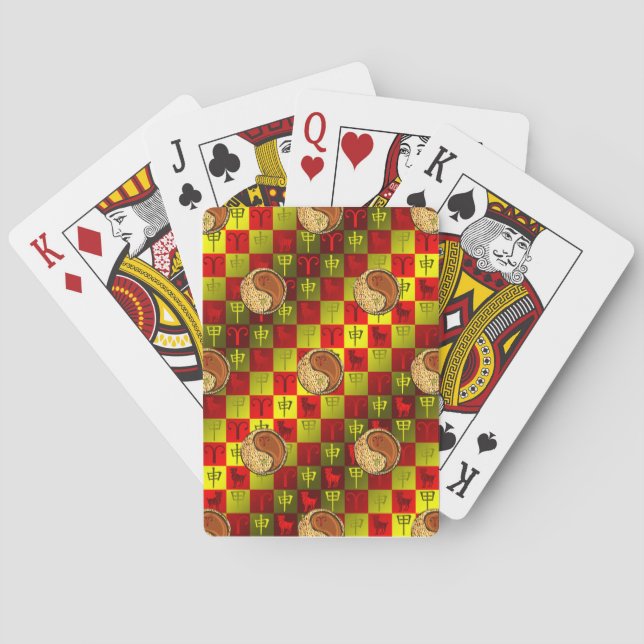 Baraja De Cartas Aries y Mono de Madera (Reverso)