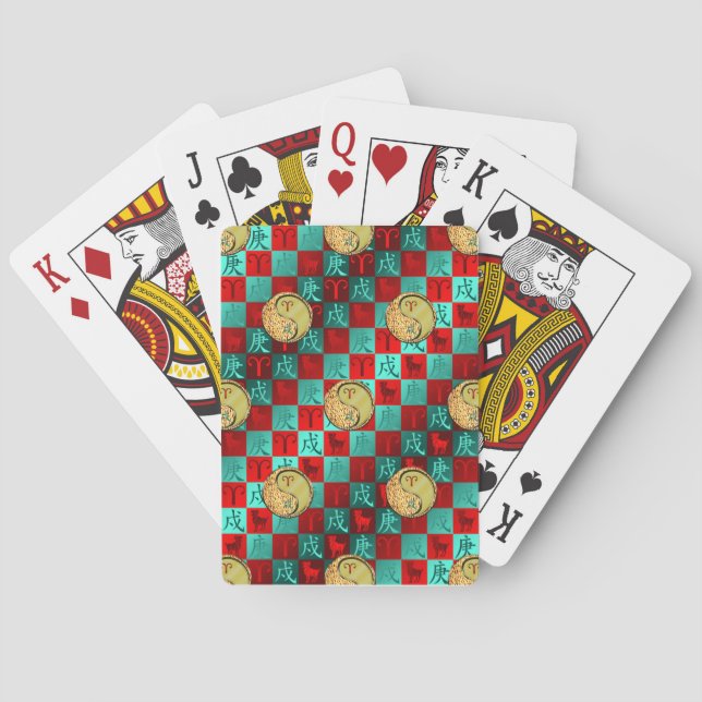 Baraja De Cartas Aries y Perro de Metal (Reverso)