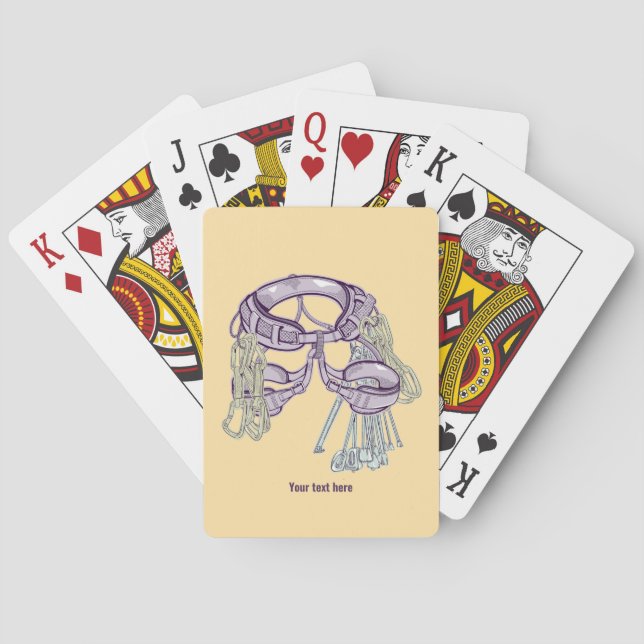 Baraja De Cartas Arnés y equipo de escalada comercial (Reverso)