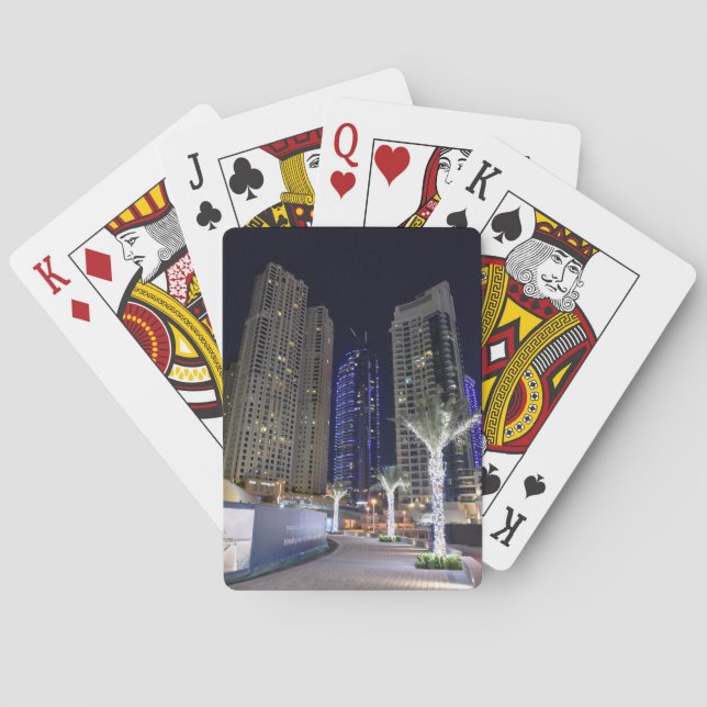 Baraja De Cartas Arquitectura de Dubái de noche (Reverso)