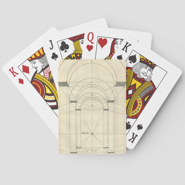 Baraja De Cartas Arquitectura de época, perspectiva de arco renacen (Reverso)