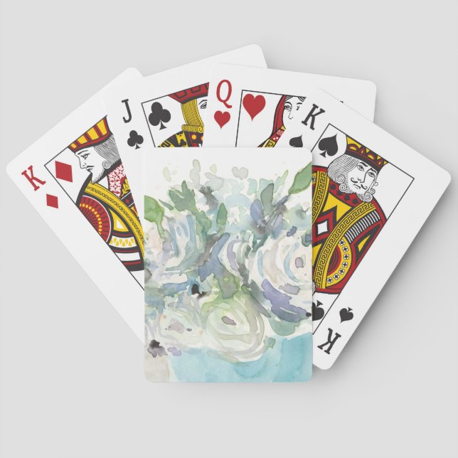 Baraja De Cartas Arreglo de primavera - Bouquet acuarela (Reverso)