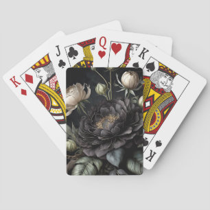 Baraja De Cartas Arreglo de Rosa gótico Flor negra