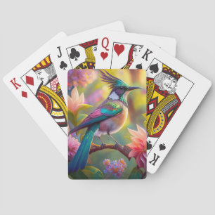 Baraja De Cartas Arrendajo de Cabeza Verde Ave de Fantasía