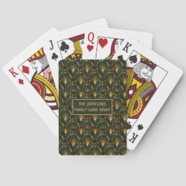 Baraja De Cartas Art Deco Emerald Green Gold Custom Family Playing