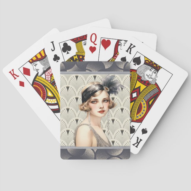 Baraja De Cartas Art Deco Flapper  (Reverso)