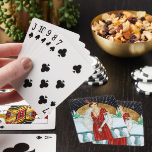 Baraja De Cartas art Deco retro vintage navidad