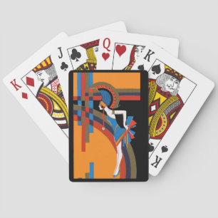 Baraja De Cartas Art Deco Showgirl – Geométrico Vintage