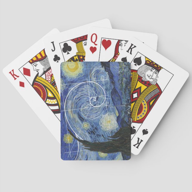 Baraja De Cartas  Art Meets Math, Van Gogh Conoce La Tarjeta Fibona (Reverso)