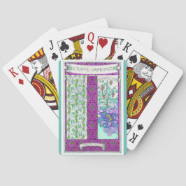Baraja De Cartas Art Nouveau Grapevine floral vintage púrpura verde