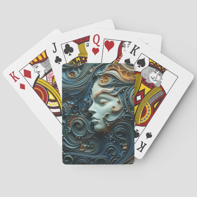 Baraja De Cartas Arte 3D de Moonlit Woman (Reverso)