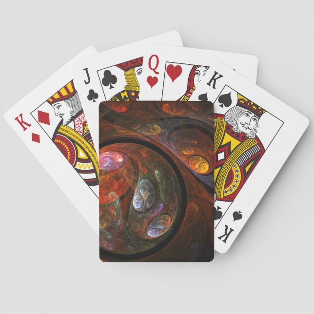 Baraja De Cartas Arte abstracto de conexión fluida (Reverso)