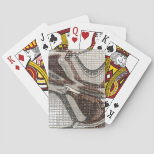 Baraja De Cartas Arte abstracto gris y marrón
