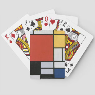 Baraja De Cartas Arte abstracto rojo azul amarillo Piet Mondrian