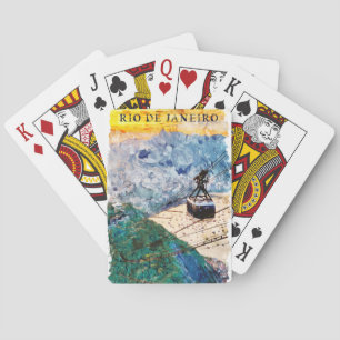 Baraja De Cartas Arte acuarela de Río de Janeiro Brasil