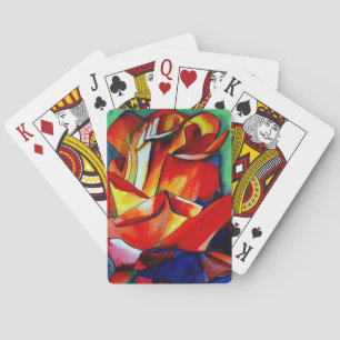 Baraja De Cartas Arte acuarela rosa roja Francia Libre