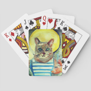 Baraja De Cartas Arte acuático de gato