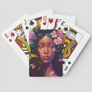 Baraja De Cartas Arte afroamericano de fantasía de hadas negras