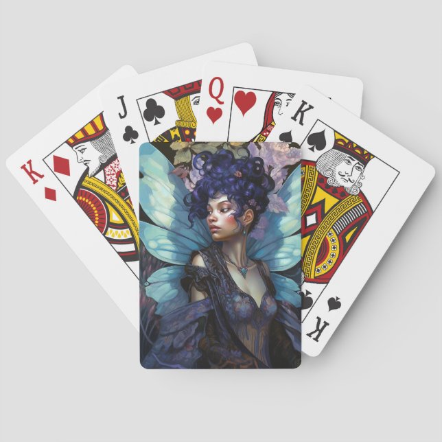 Baraja De Cartas Arte afroamericano de fantasía de hadas negras (Reverso)