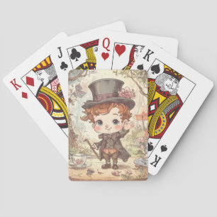Baraja De Cartas Arte caprichoso del sombrerero loco adorable del b