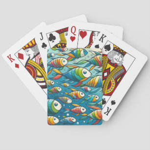 Baraja De Cartas Arte colorido de peces submarinos