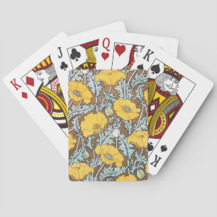 Baraja De Cartas arte de amapola flor amarillo ilustracion