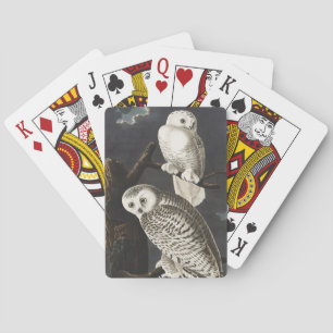Baraja De Cartas Arte de ave nocturna de búho de nieve vintage Audu