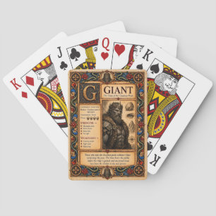 Baraja De Cartas Arte de Bestiario Medieval Gigante