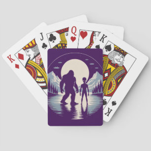 Baraja De Cartas Arte de Bigfoot Alien OVNI Críptido Paranormal 