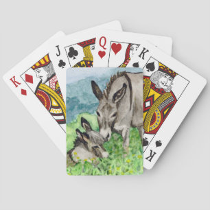 Baraja De Cartas Arte de color de agua para bebés y madres de burro
