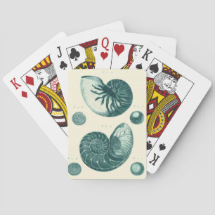 Baraja De Cartas Arte de conchas rojas y verdes