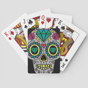 Baraja De Cartas Arte de cráneo de azúcar, Día de Muertos