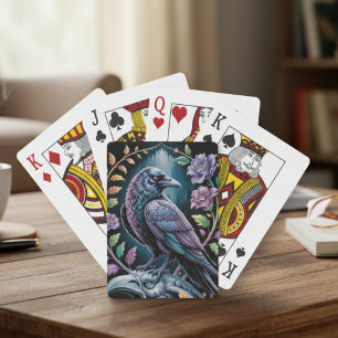 Baraja De Cartas Arte de Cuervo Negro Místico