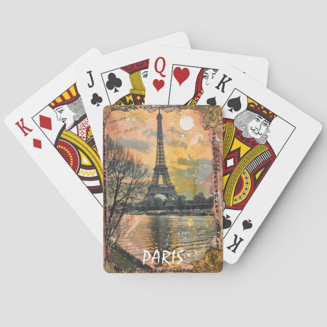Baraja De Cartas Arte de época romántico de París Francia (Reverso)
