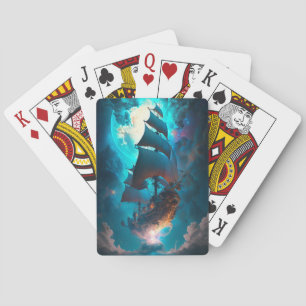 Baraja De Cartas Arte de fantasía de barco volador