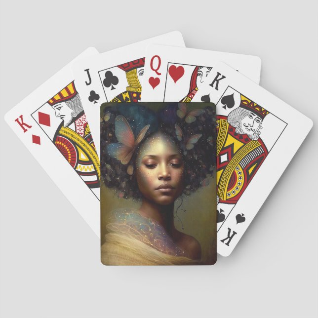 Baraja De Cartas Arte de fantasía de diosa negra (Reverso)