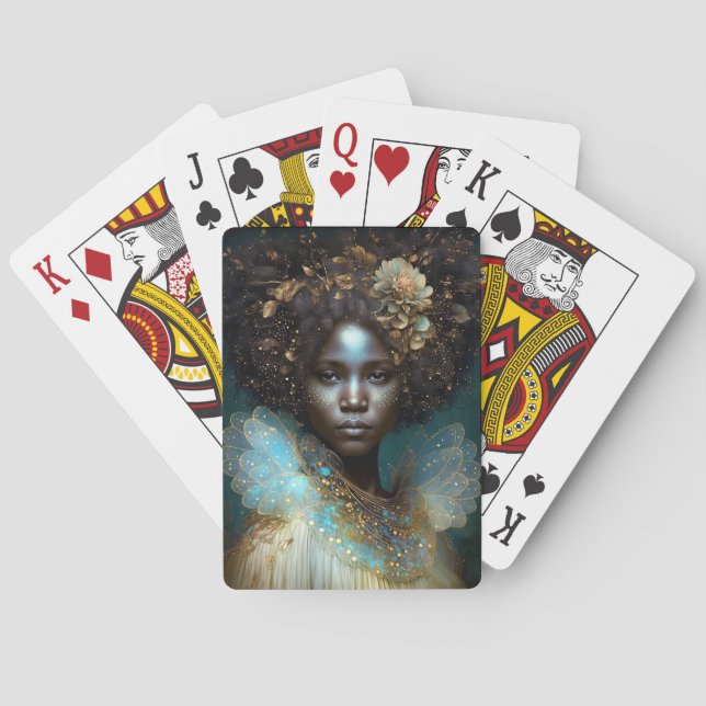 Baraja De Cartas Arte de fantasía de diosa negra (Reverso)