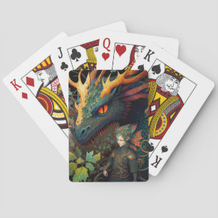 Baraja De Cartas Arte De Fantasía De Elf Y Dragon