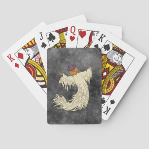 Baraja De Cartas Arte de Halloween del Fantasma con Cabeza de Calab
