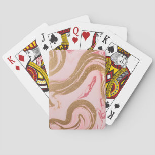 Baraja De Cartas Arte de IA Rosa Oro de Lujo
