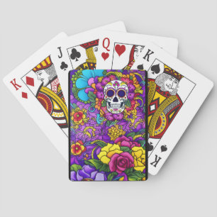 Baraja De Cartas Arte de la calavera del azúcar - Día de los muerto