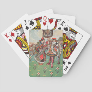Baraja De Cartas Arte de la Reina Vintage Rey Gato de Cheshire Wond